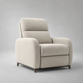 Poltrona reclinabile manuale in tessuto crema con schienale alto imbottito, 90 x 95 x 105 cm