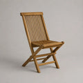 Sedia da giardino pieghevole marrone in legno massello di teak, 47 x 58 x 89 cm