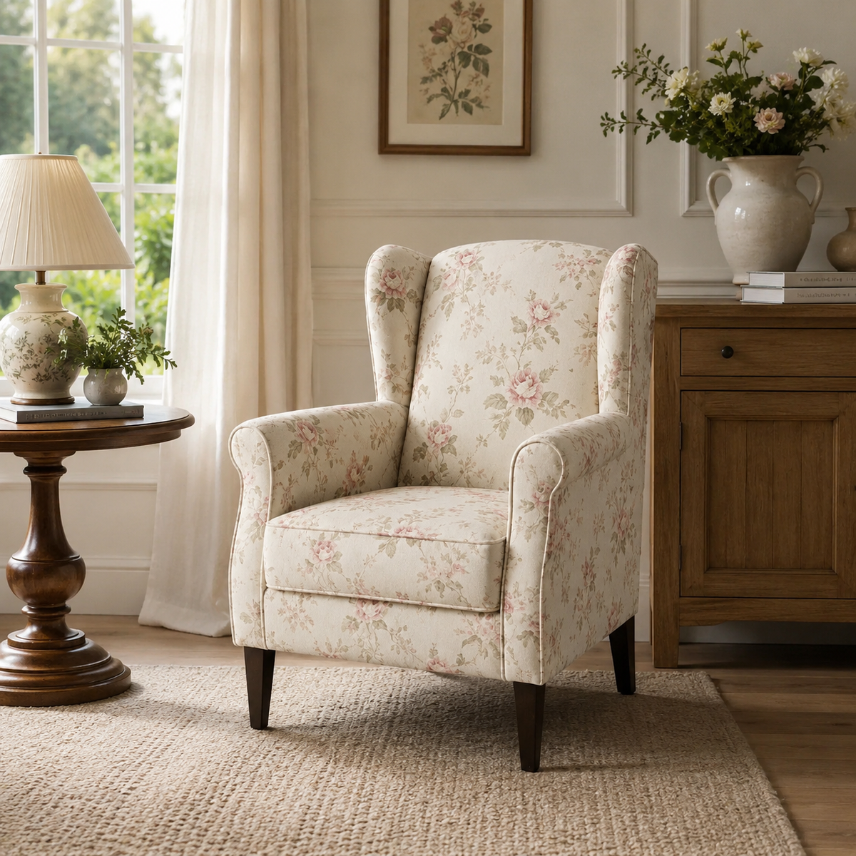 Poltrona bergère floreale